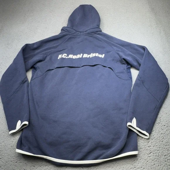 Nike F.C.Real Bristol Jacket Mens XL Navy Full Zip Star Hoodie